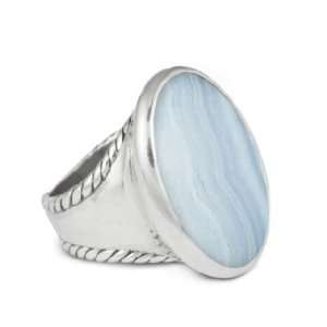   Sterling Silver Blue Lace Agate Sincerely Essential Bold Ring Jewelry