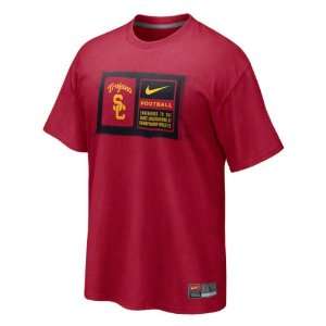  USC Trojans Crimson Nike Football Sideline Team Issue T 