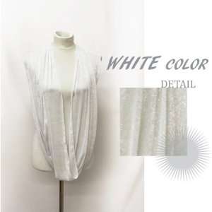 New Spring Style Infinity Scarf with Shiny Lace Elegant Wear  White 