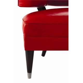 Mahogany/Red Leather Art Deco Accent Chair  