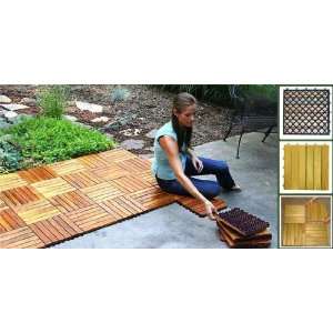 Vifah Plantation Teak (Acacia Hardwood)   6 Slat Deck TilesV353 V489