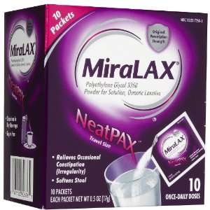  Miralax Laxative Powder Mix, 10 Dose Sachets Health 