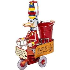  Tin Wind up Fireman Duck   Collectable