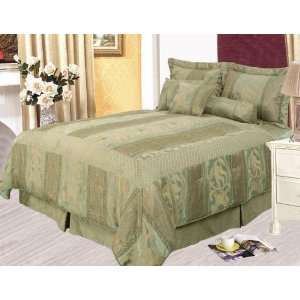   Sage Joyce Comforter w/ Curtain Bedding Set Queen
