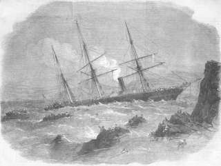 Caption below picture Wreck of the Chilian steamer “Cazador”