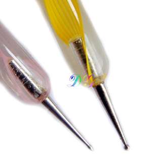 5ps 2way Nail Art Tool Dotting Painting Marbleizing Pen  