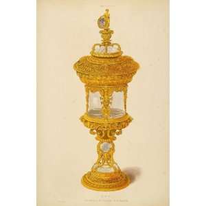  1858 Lithograph Silver Gilt Cup Arms Sir Martin Bowes 