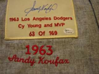 SANDY KOUFAX Signed & Online Authenticated 1963 L.A. Dodgers road 