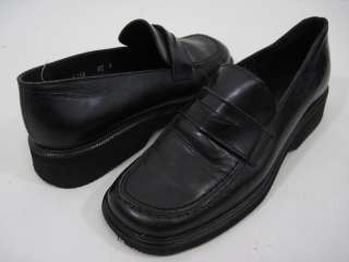 SESTO MEUCCI Girls Black Leather Loafers Shoes Sz 4  