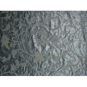 Crewel Fabric Orpheus Silver Blue Cotton Viscose Velvet  