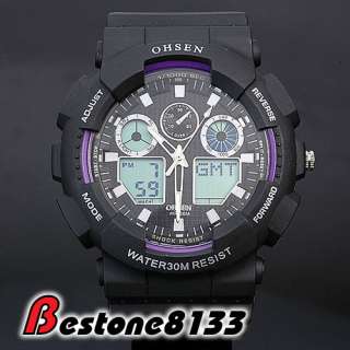 OHSEN Multifunction Sport Watch with LED Light Purple  