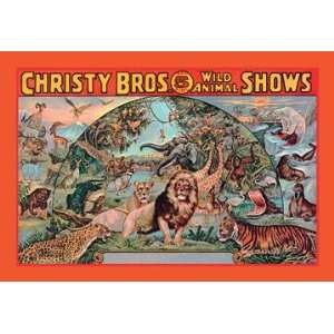  Christy Bros. 5 Ring Wild Animal Shows 20x30 poster