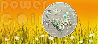 SILVER COIN HOLOGRAM BUTTERFLIES OF LOVE CAMEROON 2010  