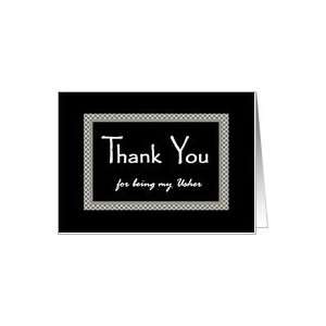  USHER Wedding Thank You with Checkerboard Design Card 