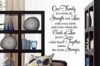 Our family is a circle Vinyl Wall Lettering Word Sticky  