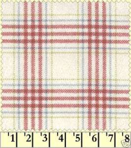 Pink Cream Plaid Woolies Flannel Quilting Fabric Sew  