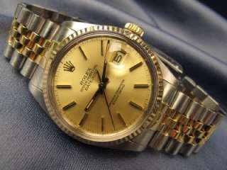 1984 Mens Vintage Rolex Datejust SS & 18k Gold Ref 16013 Jubilee #252 