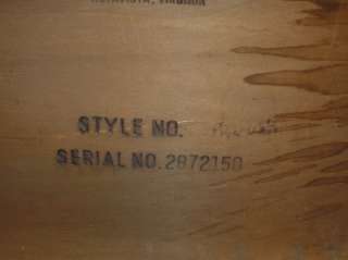 Old vtg LANE Furniture Wood End Table Inlaid Top Serial #2872150 