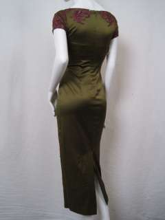 1235 Mandalay Dress Embroidered 4 S Green #0006LY  