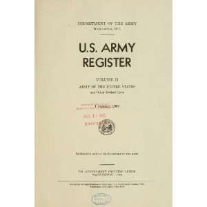    Official Army Register For United States. Adjutant General Books