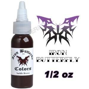  Iron Butterfly Tattoo Ink 1/2 OZ BROWN Pigment NEW Dark 