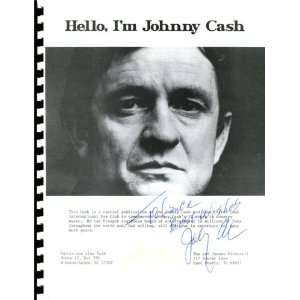   Cash Autographed/Hand Signed Hello,Im Johnny Cash Fan Club Book