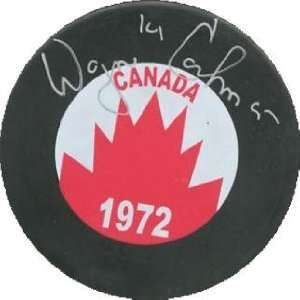  Wayne Cashman autographed Hockey Puck (Team Canada 