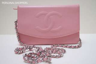 GORGEOUS CHANEL PINK CAVIAR LEATHER WALLET ON A CHAIN WOC BAG  