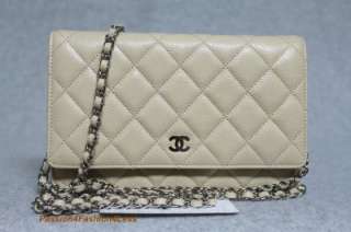   On a Chain Beige Light Clair Caviar Leather WOC Bag New 2012C  