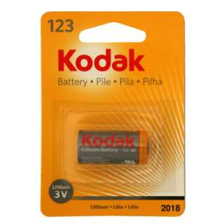 Kodak CR 123 2/3A 3V Photo Lithium Battery K123LA 1pk  