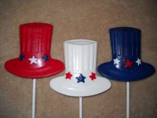   Patriotic Star Uncle Sams Hat 4th of July Lollipops Lollipop  