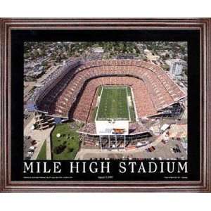  Denver Broncos   Mile High Stadium   Framed 26x32 Aerial 