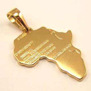 PLACE ADDRESS ON AFRICA 18K GOLD GEP SOLID BIG PENDANT  