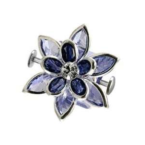  Bijoulee Sapphire Sky Swarovski Flower Design Bar Jewelry