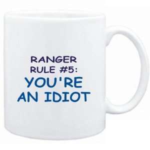  Mug White  Ranger Rule #5 Youre an idiot  Male Names 