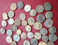 70 UNCLEANED ANCIENT LATE ROMAN COINS 5th CENTURY 4308  
