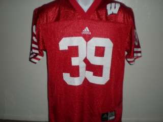 NEW MENDED Wisconsin Badgers #39 YOUTH Large 14/16 NICE Red Adidas 