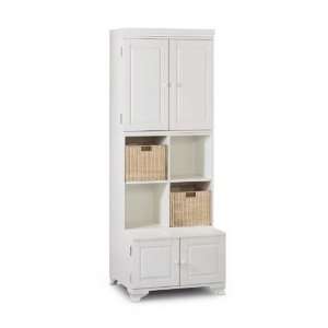  White Tall Door Cabinet with Shelf