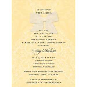  Filigree Dress Yellow with Ribbon Bridal Shower Invitation 