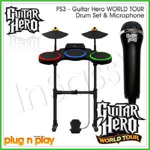 NEW PS3/PS2 Guitar Hero World Tour Wireless DRUM & MIC  