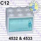 LEGO ~ White Cupboard 2 x 3 x 2 ~ 4532 with Trans Light Blue Door 