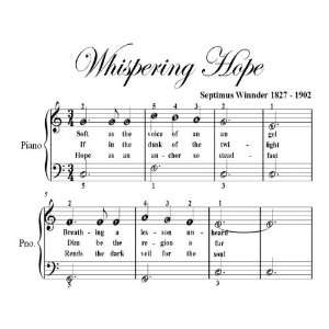  Whispering Hope Easy Piano Sheet Music Christian Books