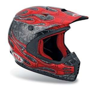  Bell SC R Flame Plaid Full Face Helmet X Small  Red 