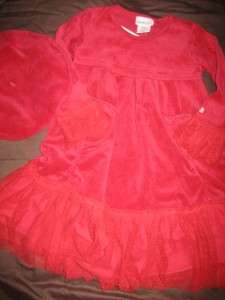 NWT Naartjie 2 pc Cherry Dress and Hat xs 3 Fall Winter  