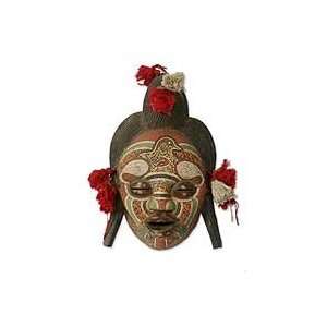  NOVICA Congolese wood African mask, Ancient River Goddess 