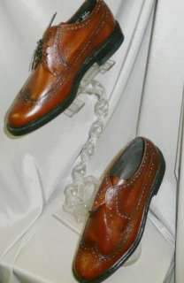   VTG DEADSTOCK 80s 90s MENS BROWN WING TIP OXFORD DRESS SHOES NEW 14 D