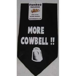  More Cowbell Bandana, Black miniature (14x14x20) inches 