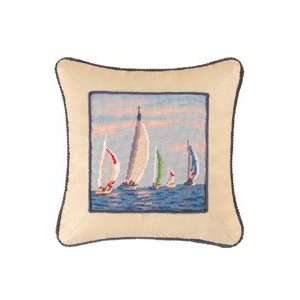    16 Neddle Point Throw Pillow Sailboats Sailing
