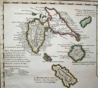 1745 Ottens (De LIsle) WINDWARD ISLANDS + MARTINIQUE  