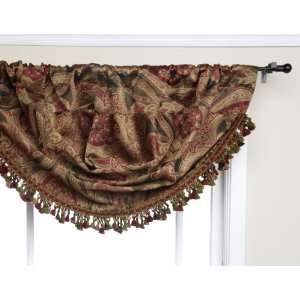   Inch by 33 Inch Oblong Waterfall Swag Valance, Garnet